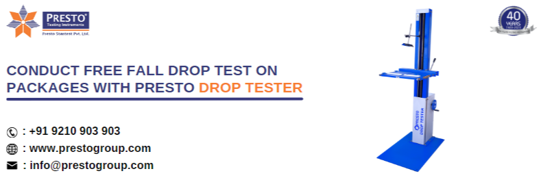 Conduct free fall drop test on packages with Presto drop tester